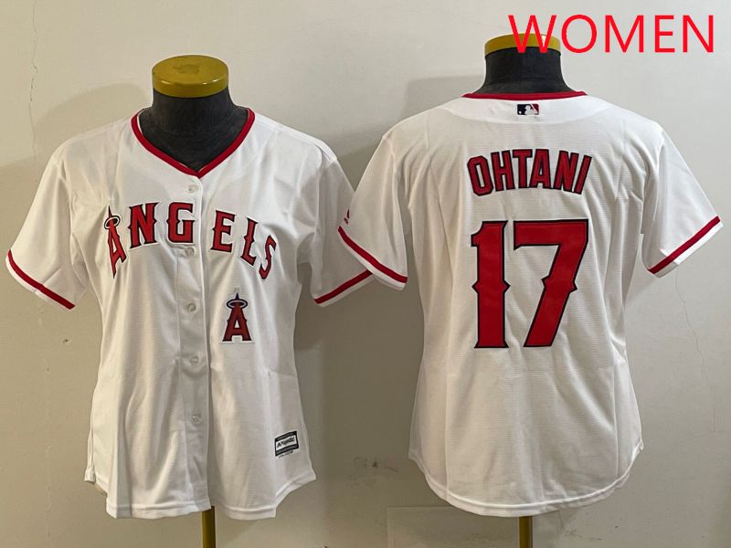 Women Los Angeles Angels #17 Ohtani White Game 2025 Nike MLB Jersey style 3